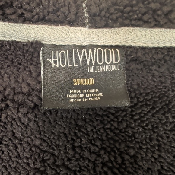 Boys Hollywood By Jean People Heather Gray Hoodie Sherpa Lined Sz small 8 - Picture 6 of 10